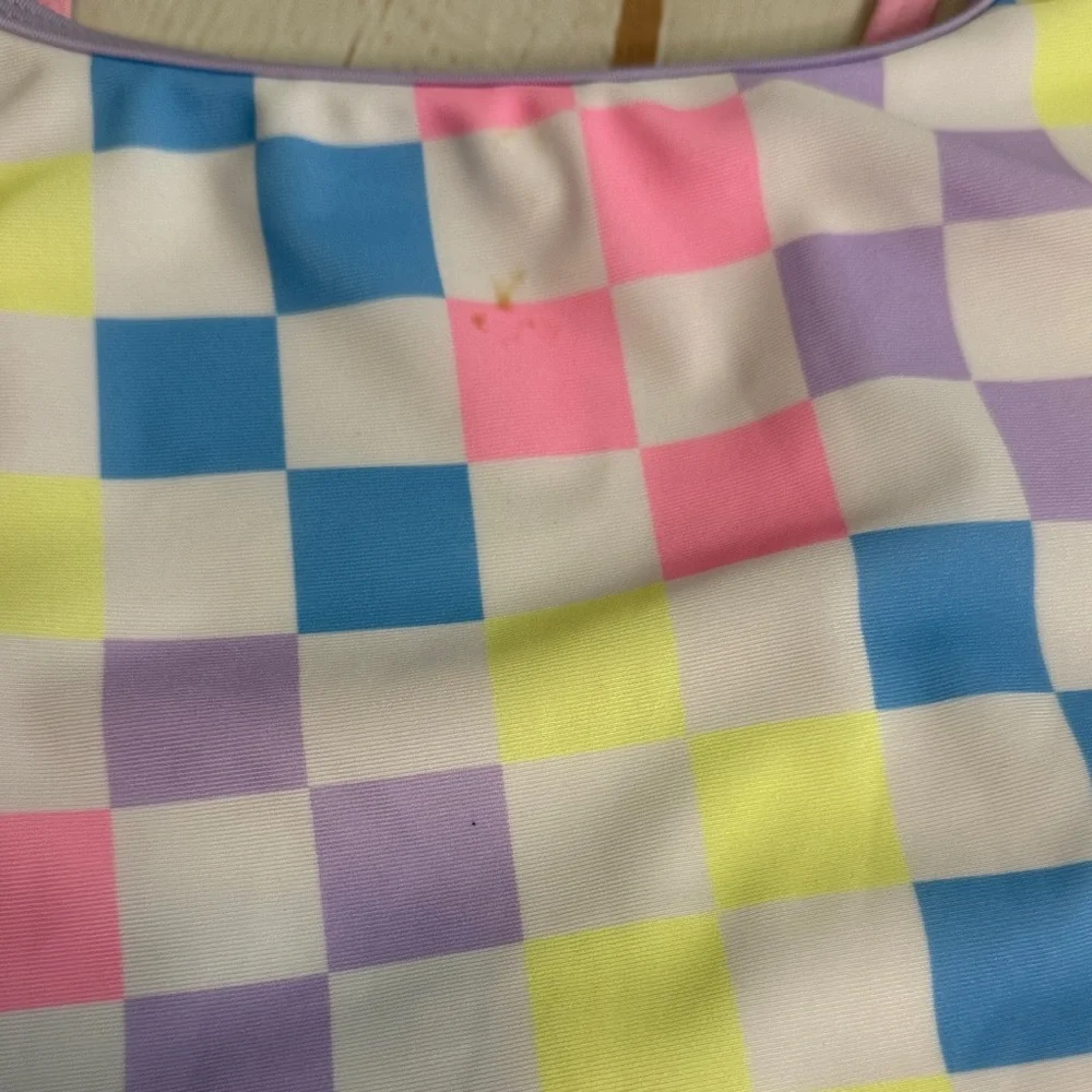 NWT Wonder Nation Pastel Checkered Kids Bikini